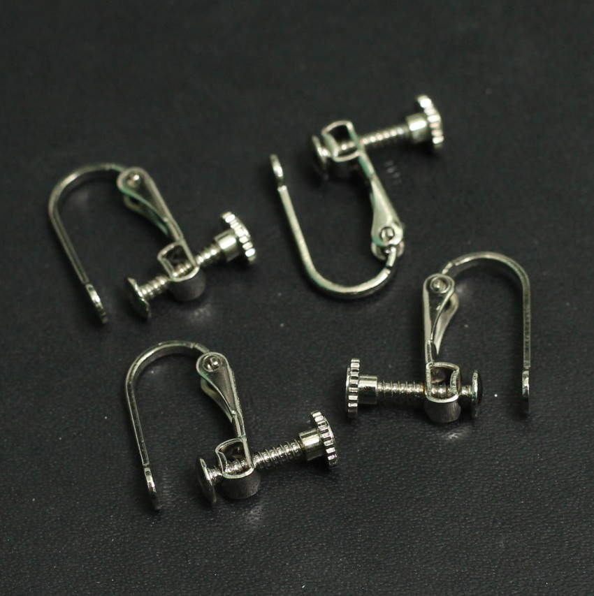 100 Pieces Stainless Steel Earring Back 4x6mm Silver Tone Metal