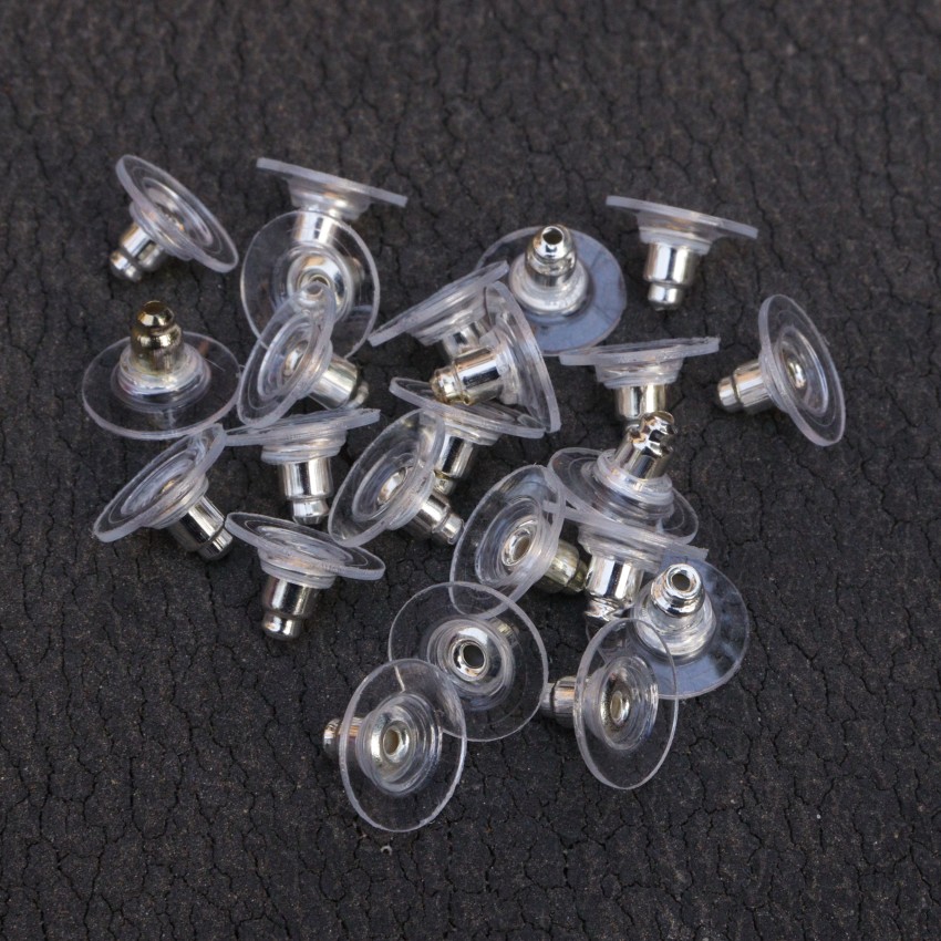 GetUSCart GoProver 100 Pack Earring Backs Earring Stoppers Clear Rubber Bullet  Clutch Earring Backs with Pad