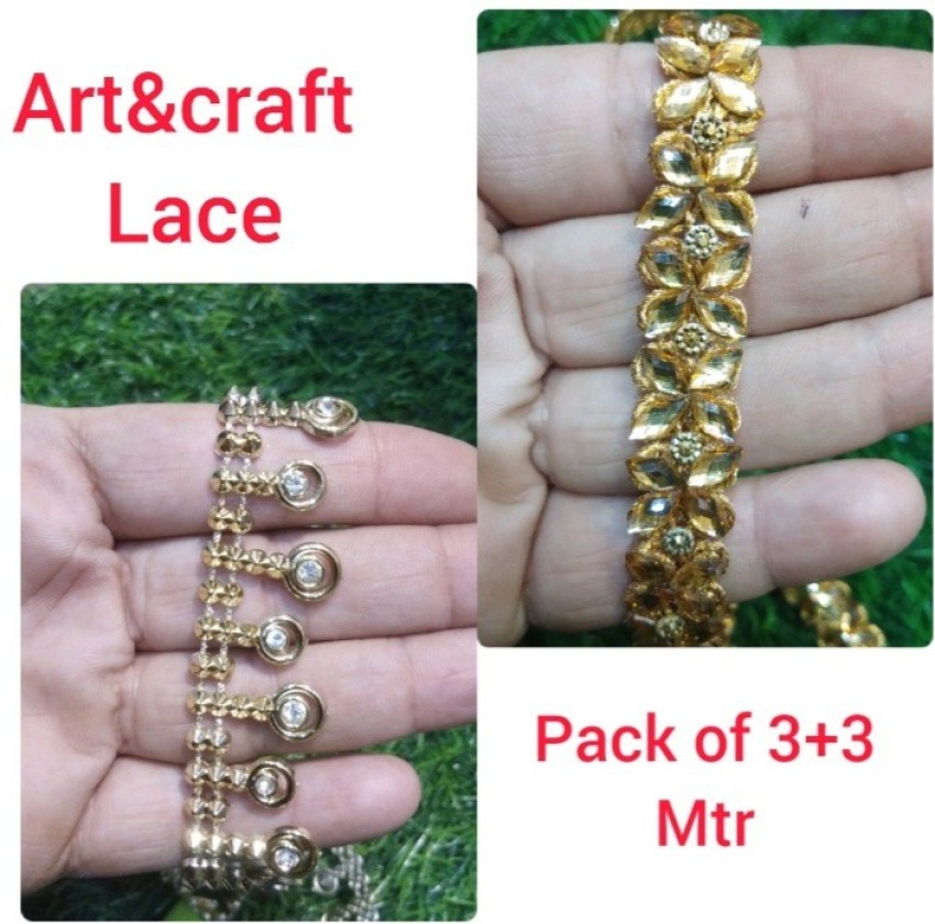 Smooth Texture Tear Resistance Elegant Look Fancy Lace And Maroon Golden  Colour Decoration Material: Stones at Best Price in Meerut