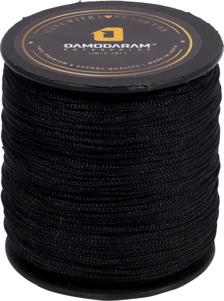 DAMODARAM 1mm Nylon Macrame Thread Cord Dori For Art Craft & DIY Projects  (Black) Thread