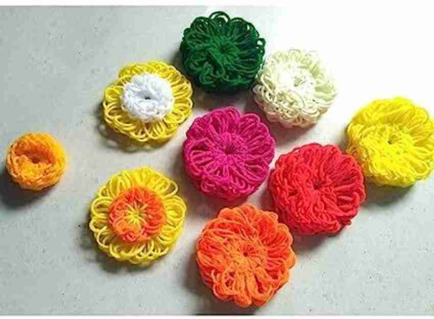 Woolen thread craft flowers hotsell