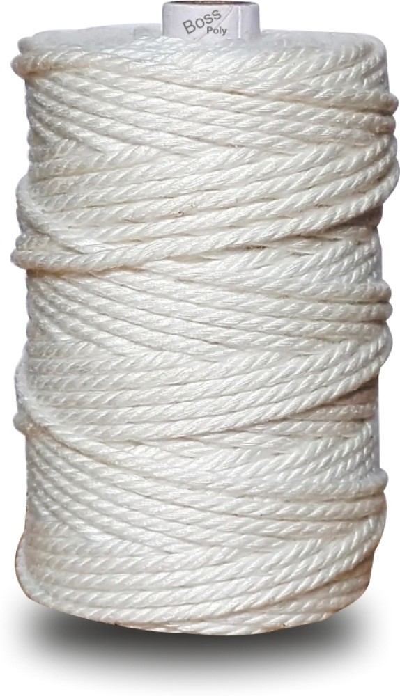 boss poly 3 Ply Soft and Shiny Twisted Macrame Cord Dori Rope (3MM,50Mtr.)  - 3 Ply Soft and Shiny Twisted Macrame Cord Dori Rope (3MM,50Mtr.) . Buy  Macrame Art toys in India.