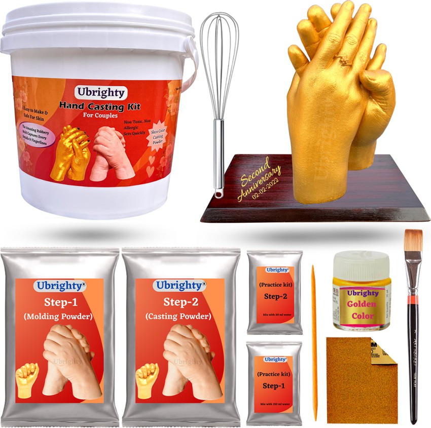 Hand Casting Kit for Couples with Practice Kit - Plaster Hand Mold