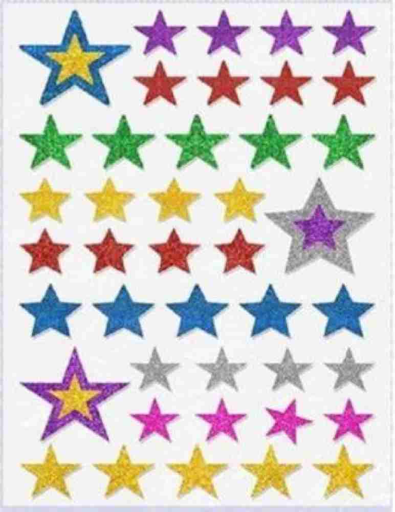 MAJESTIC BASKET Crafts Glitter Foam Star Shaped Stickers For