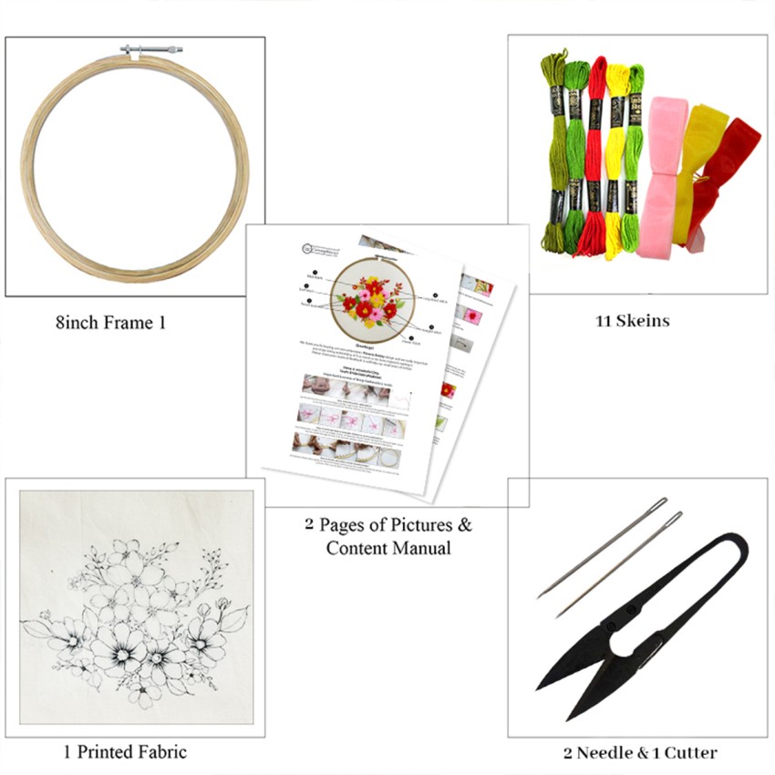 Embroiderymaterial Embroidery Kit for Beginners & Kids to Learn