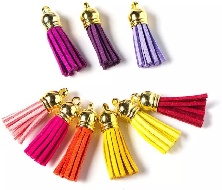 Long Tassel  10 inch Faux Suede Leather Tassel Pendant with
