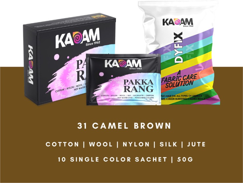 Aezzo Kadam Fabric Dye Color for Old and Faded Cloth. Black Shade No. 17.  (Pack of 10 Pouches) - Kadam Fabric Dye Color for Old and Faded Cloth. Black  Shade No. 17. (