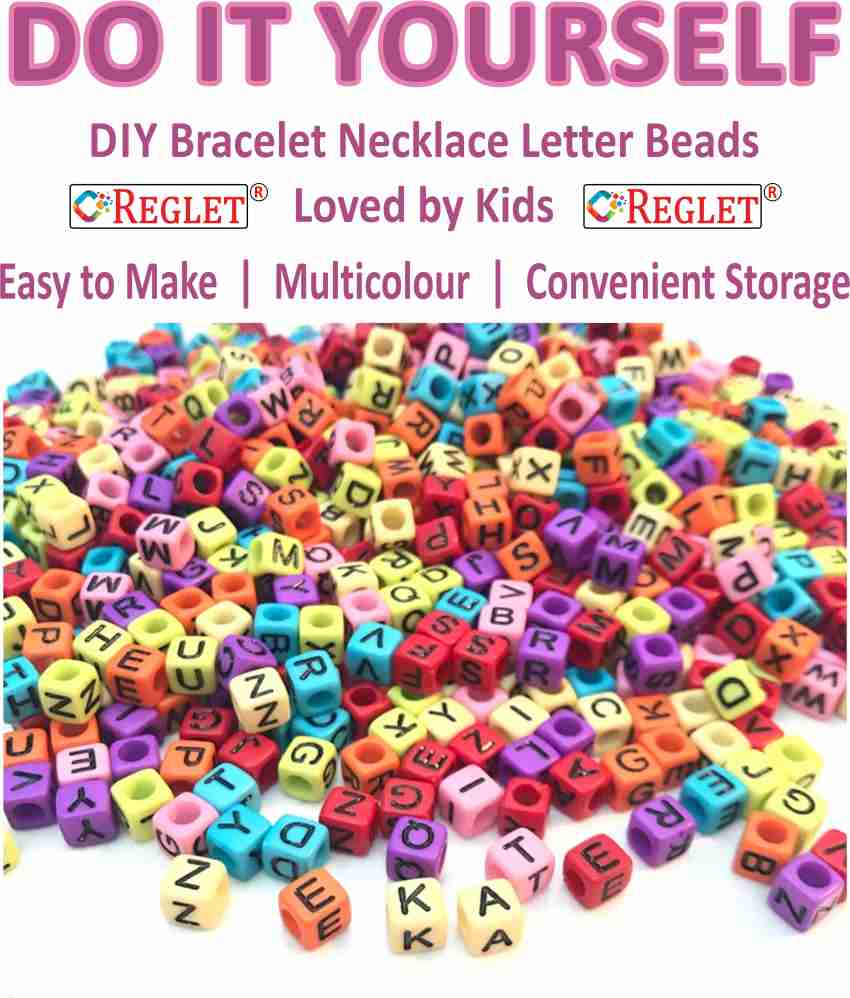 REGLET 650 Square Letter Beads & 65 Emojis for Art & Craft Bracelet  Necklace making Kit - 650 Square Letter Beads & 65 Emojis for Art & Craft  Bracelet Necklace making Kit .