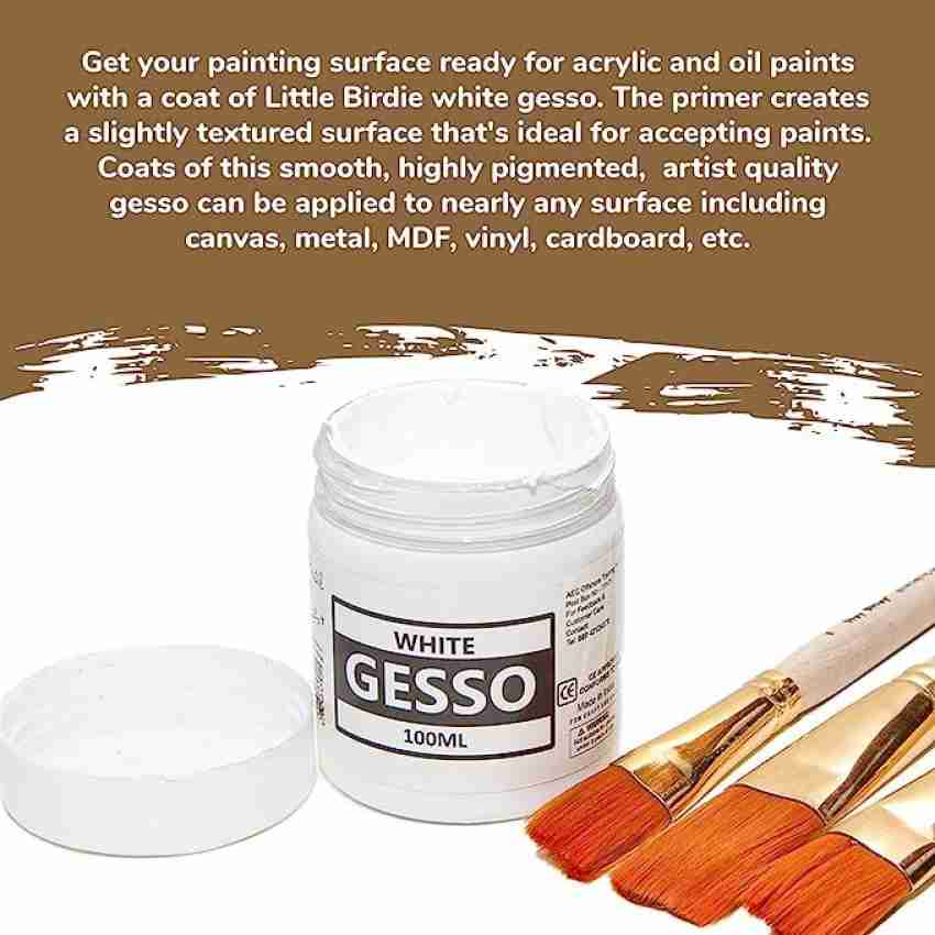 Artnery Artist White Gesso for Acrylic Painting, Oil Painting Universal  Gesso Primer for Art and Craft, 200ml : : Home & Kitchen