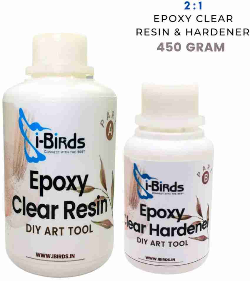 UNIXAA 2:1 Epoxy Resin & Hardener UV Resistant,  Long-Lasting, Smooth Finish (450 Gram) - Epoxy Resin & Hardener