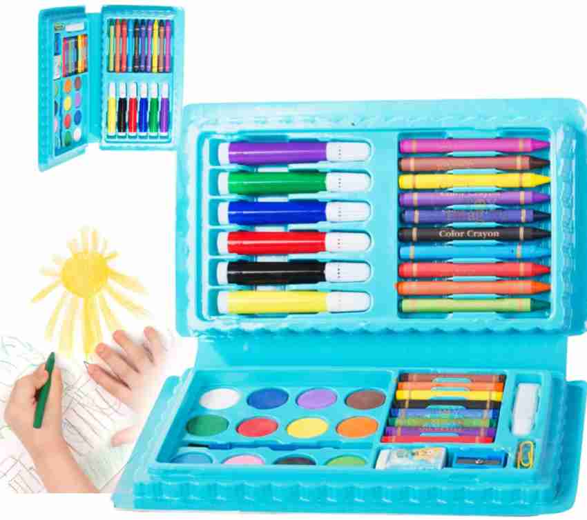 42 Pcs Coloring Kit Set With Crayons, Watercolors and Sketch Pens For Kids  - Assorted Color