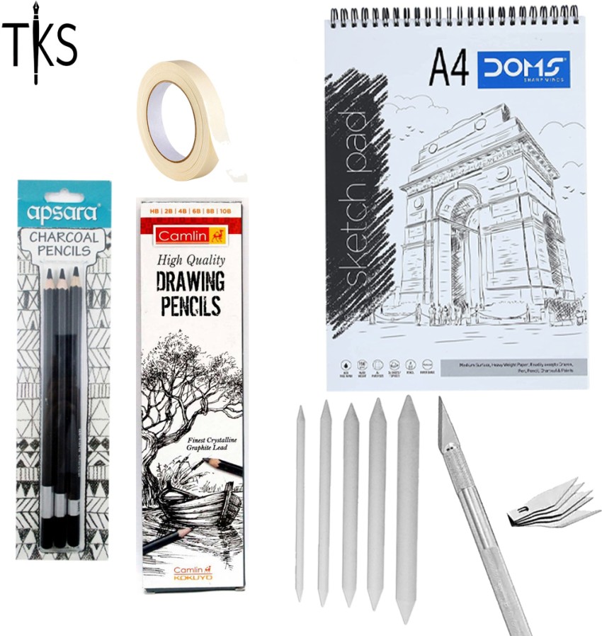 Corslet 47 Pieces Drawring Set Pencil Kit Professional Graphite Charcoal Sketch  Kit Drawing Pencils and Sketching Kit for Artist Painting Shading Sketch  Book with Zipper Carry Bag Drawing Kit for Artists -