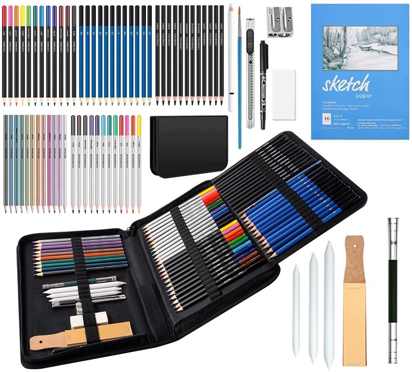 Corslet Sketch Pencil set 71 Pcs Colored Pencils Set, Drawing  Pencils and Sketching Kit, Complete Artist Kit, Includes Graphite Pencils,  Metallic Color Pencils, Water-soluble Color Pencils Sketch Kit for Drawing 