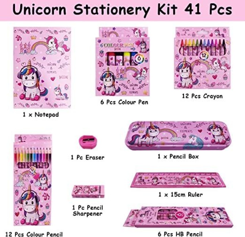Dallao Unicorn 41pcs Kids Coloring Stationery Gift