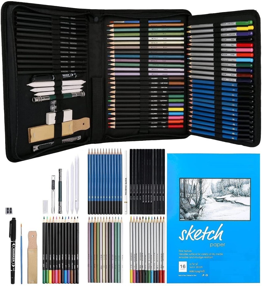 Corslet 72 Pc Drawing and Sketching Colored Pencils Art  Pencils For Artists Pencil Set - Drawing Pencils and Sketch Kit