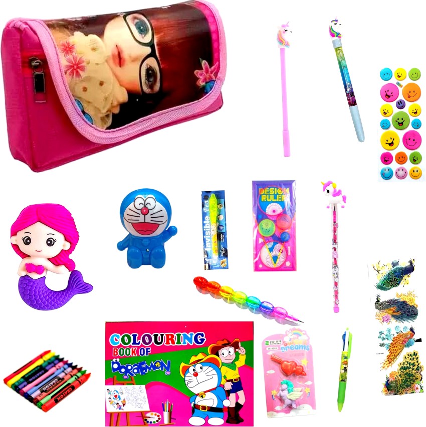 Stationary Kit Set - Pencil Pen Eraser For Girls Kids & Toddles As Birthday  Gift