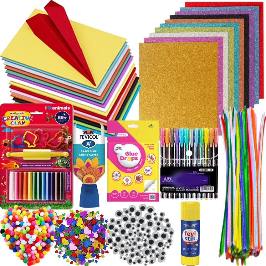 YAKONDA Art Set/Craft Kit/Art&Craft Kit/Oil Pastels/Clay/Glitter  Pen - Art Set/Craft Kit/Art&Craft Kit/Oil Pastels/Clay