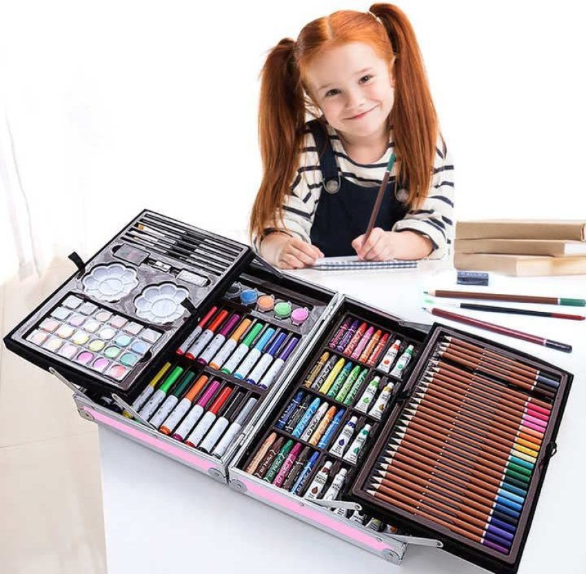 145-Piece Art Supplies Set for Kids, 2 Layers Drawing Supplies for Kids Boys  Gir