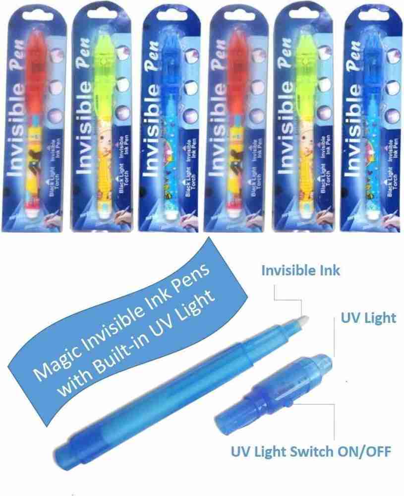 Colorful Invisible Ink Pen with UV Light Invisible Marker Pen for Boy Girl  Gift 