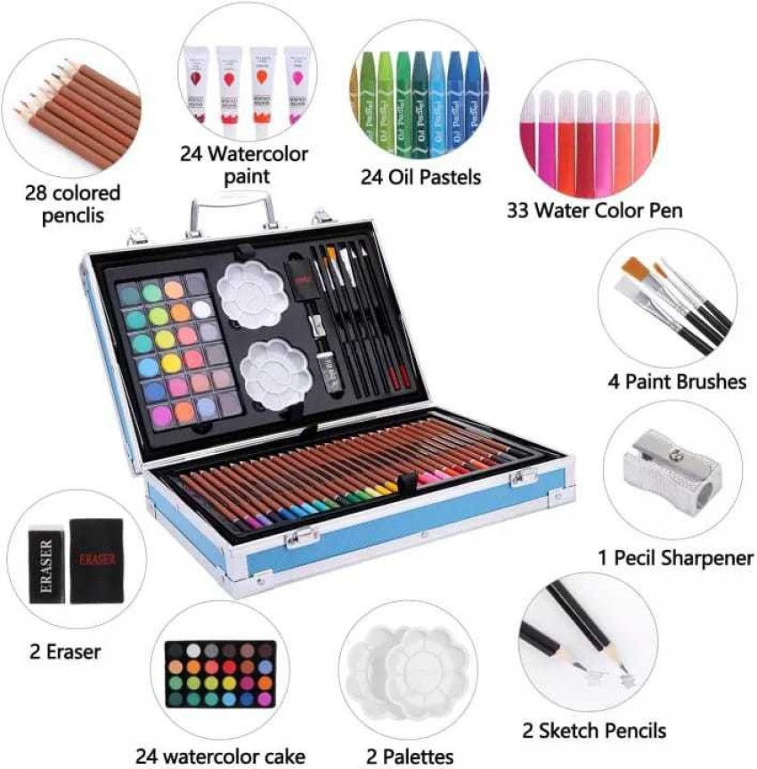 145-Piece 2 Layers Deluxe Art Set for Drawing, Painting