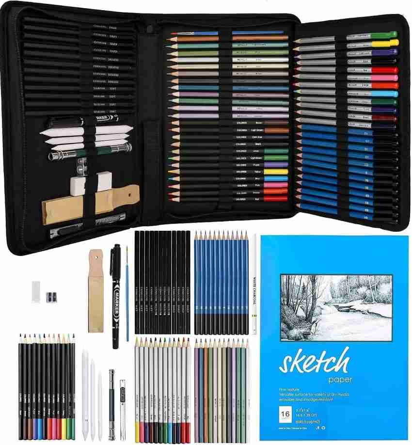 Corslet 35 Pcs Art Sketching Kit Graphite Charcoal Drawing Pencil