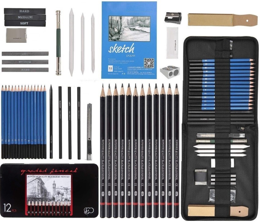 Professional Drawing Sketching Pencil Set - 12 Pieces Drawing Art