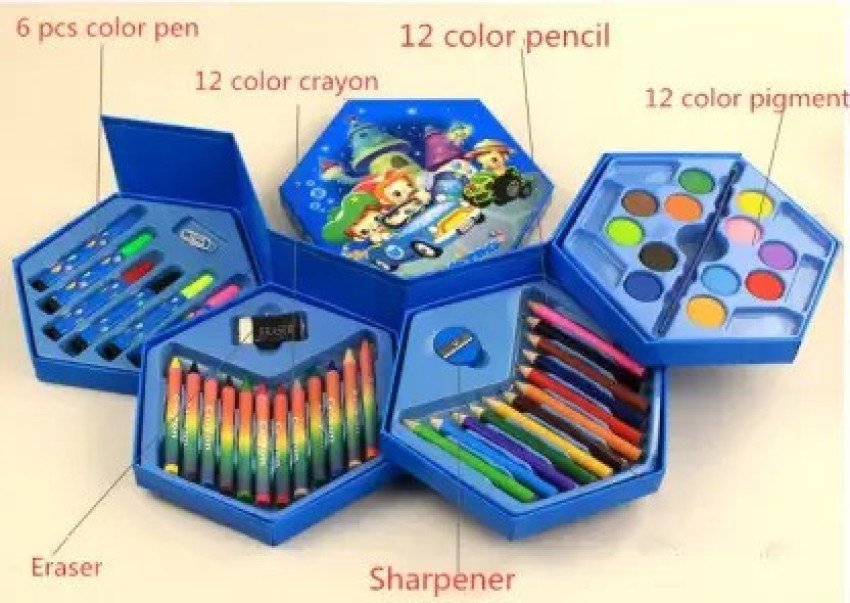 Buy QUALITIO 46 Pcs Drawing Set for Kids  Art Set with Color Box Pencil  Colors. Online at Best Prices in India - JioMart.