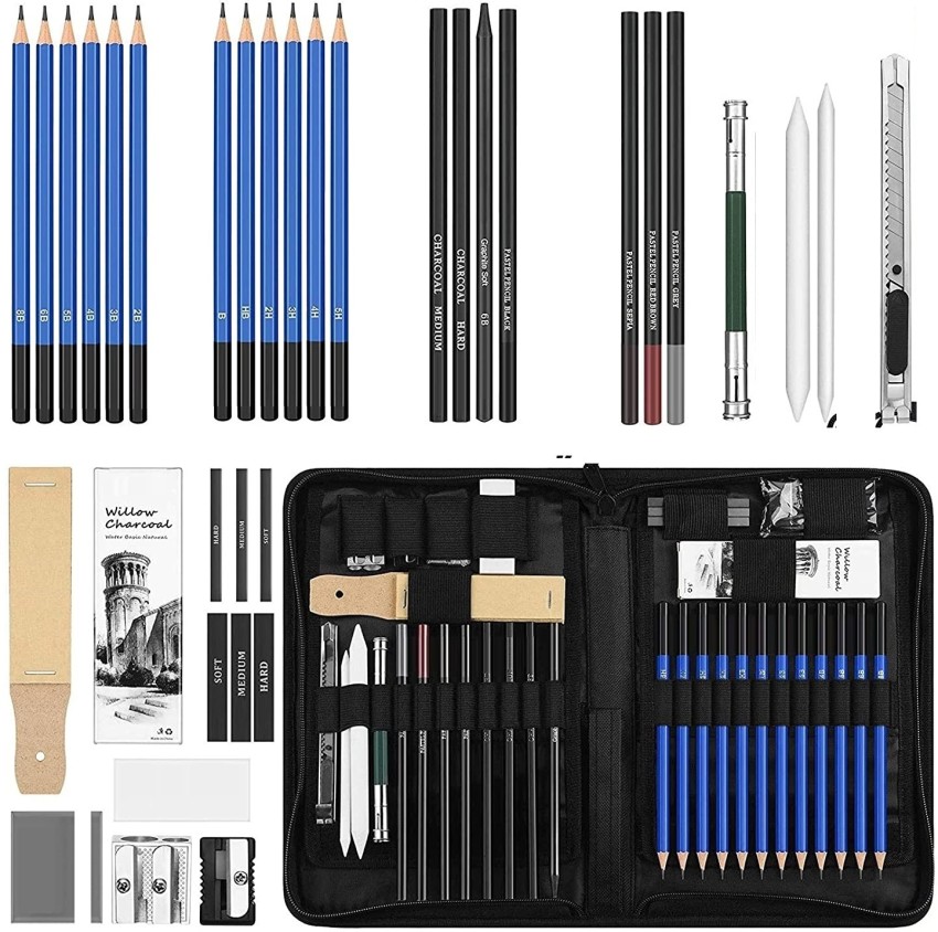 New Drawing Pencils Set, 40-Piece Sketch Pencils and Drawing Kit