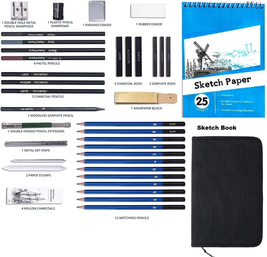 54-Piece Drawing & Sketching Art Set with 4 Sketch Pads - Graphite,  Charcoal Pencils & Sticks, 54-Piece Drawing Set - Kroger