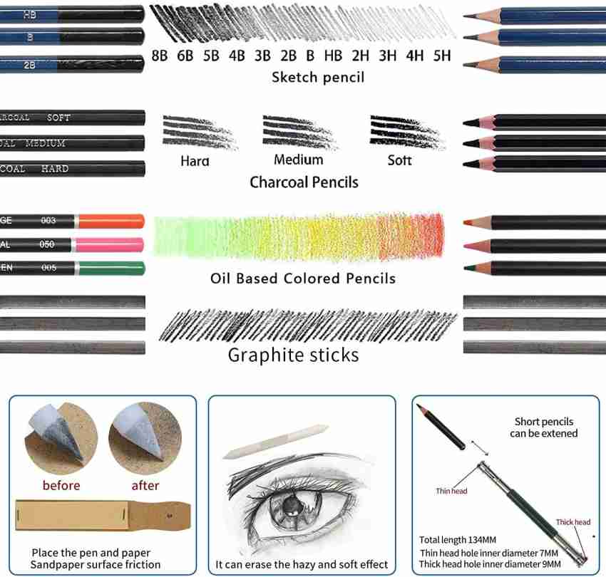 Corslet 76 Pcs Drawing Pencils and Sketch Kit, Professional Sketch Pencils  Set - Price History