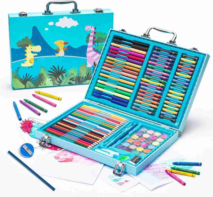 KRISHNA Unicorn Art Drawing and Painting Set with Aluminum  Box for Kids (145Piece) - ART SETS FOR KIDS