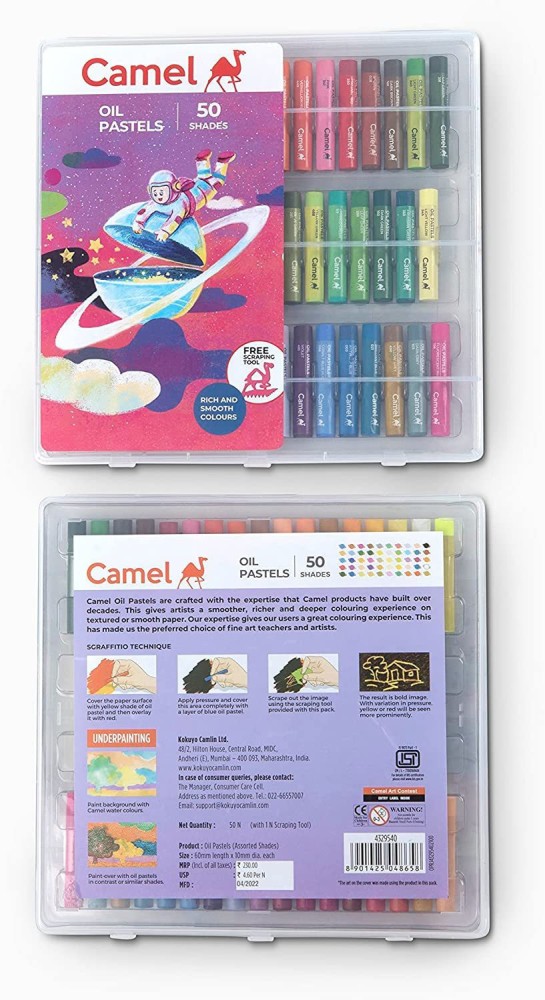 Camlin Kokuyo Oil Pastel + Free 1 Drawing Pencil - 15 Shades