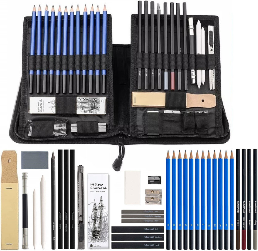 Amazon.com: Sketch Pencil Set, 38pcs Art Supplies with Sketching Drawing  Pencils, Oil Colored Pencils, Charcoal Pencils,Sketch Book,Canvas Pencil  Wrap for Artists Adults Kids Beginners