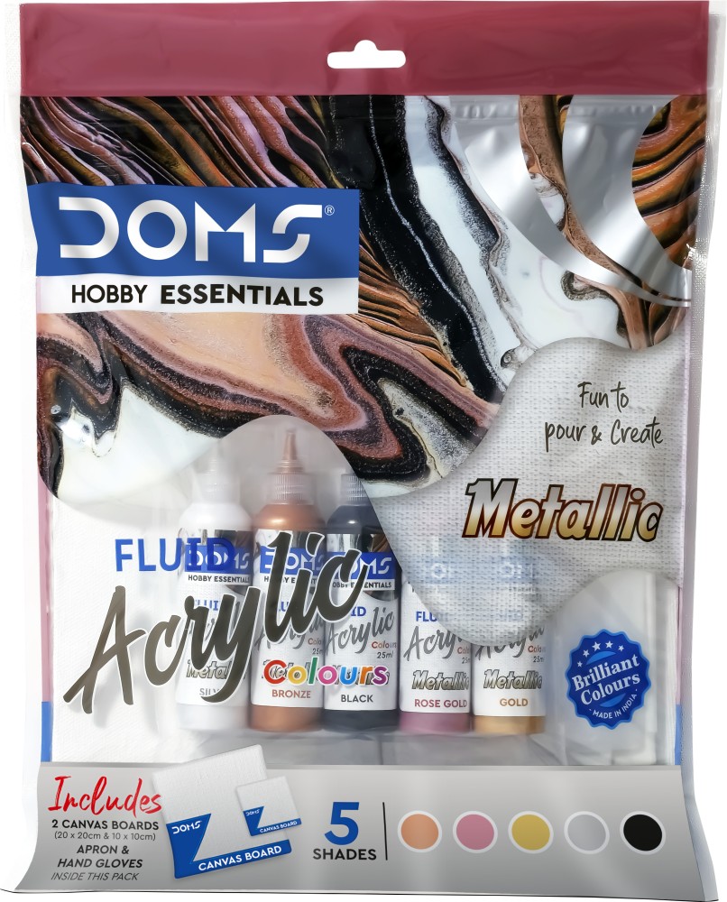 DOMS Metallic Fluid Acrylic Painting Set - Acrylic