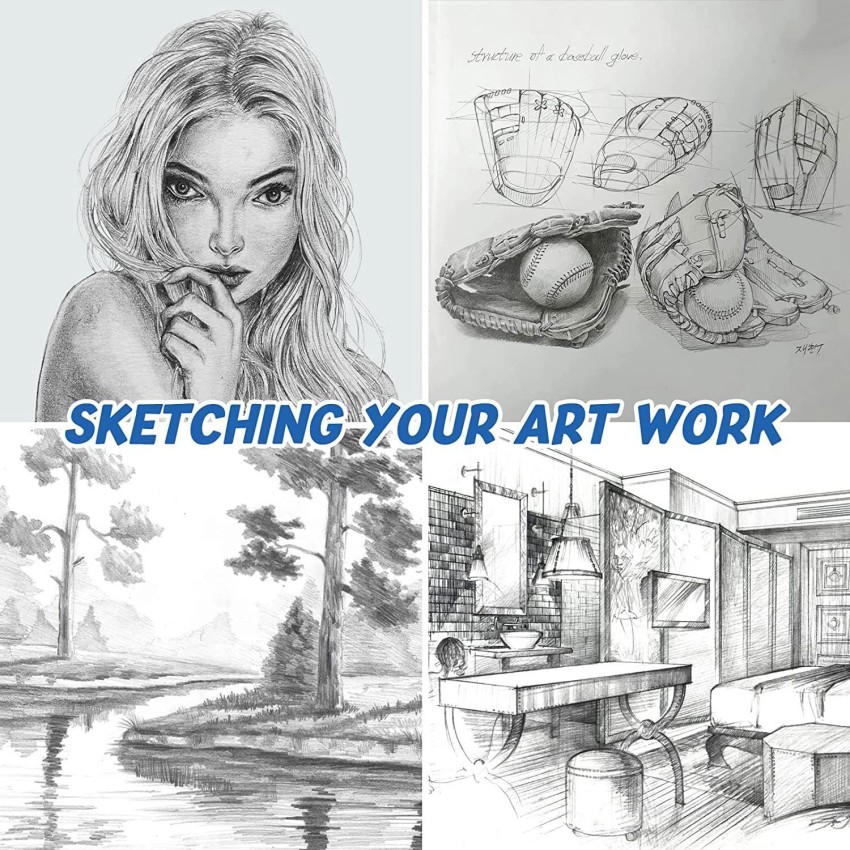 40-Piece Drawing & Sketching Art Set - Pro Artist Kit, Graphite