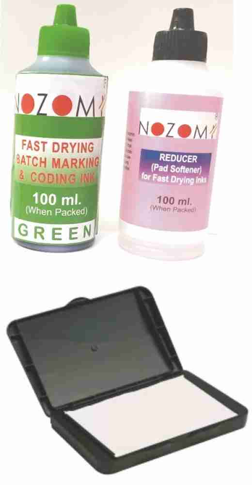 NOZOMI Drying Batch Marking / Permanent all surface Ink - GREEN and 1 Blank  Stamp Pad Stamp Pad Ink Price in India - Buy NOZOMI Drying Batch Marking /  Permanent all surface