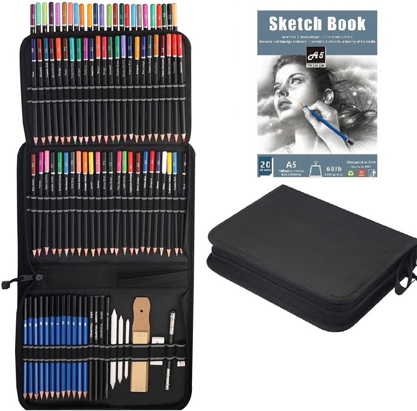 Drawing Pencil Set Professional Art Drawing Kit with Pencil Case  Gra   IntelKids