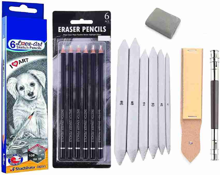 6Pcs eraser pencils sketch sketch pad sketching crayon Pencils Sketch  Pencils