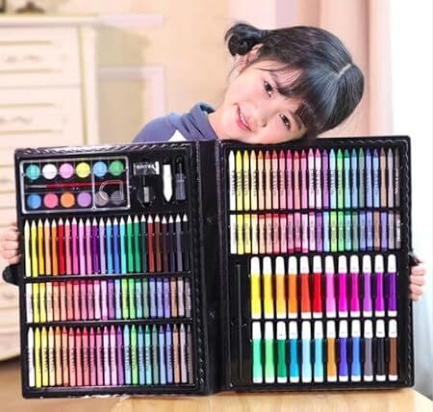 168Pcs Set Kids Super Mega Art Coloring Set Crayons Oil Pastels