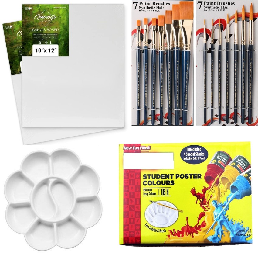 YAKONDA Art Set Gift For Kids/canvas painting bord kit/best  for gift/poster colour set - Water Color