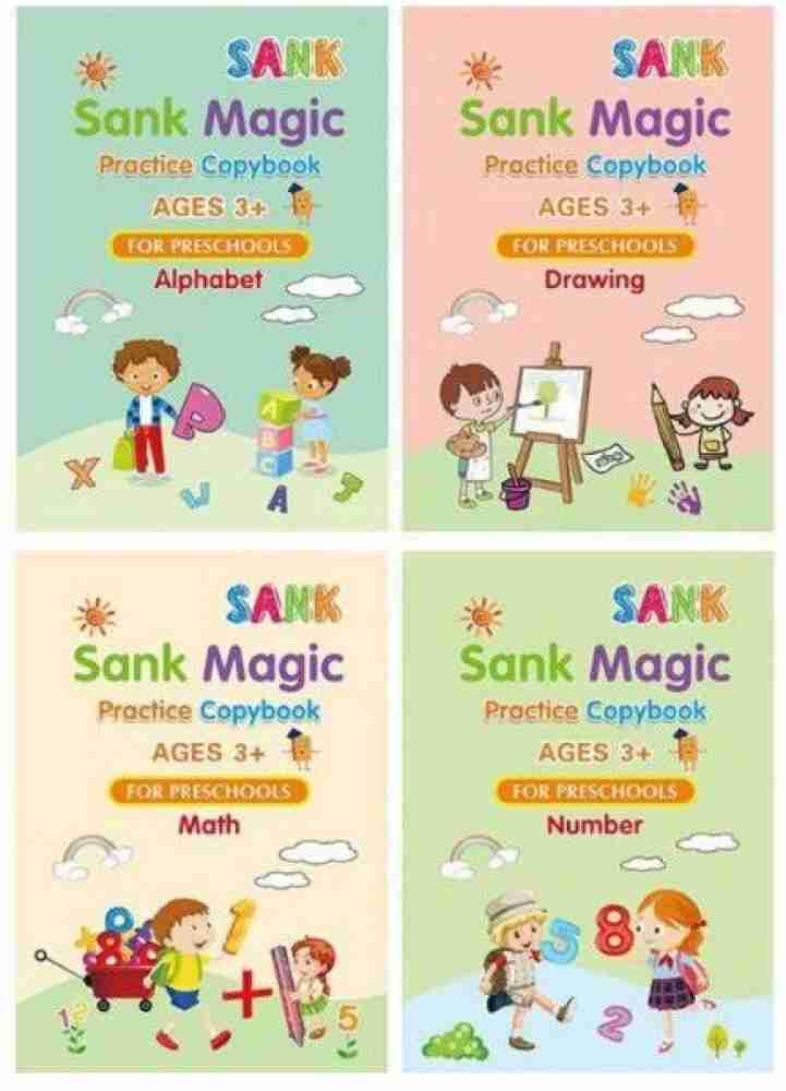 Magic Book for Kids (4 Book + 10 Refill) Books for Kids, Sank Magic  Practice Copy