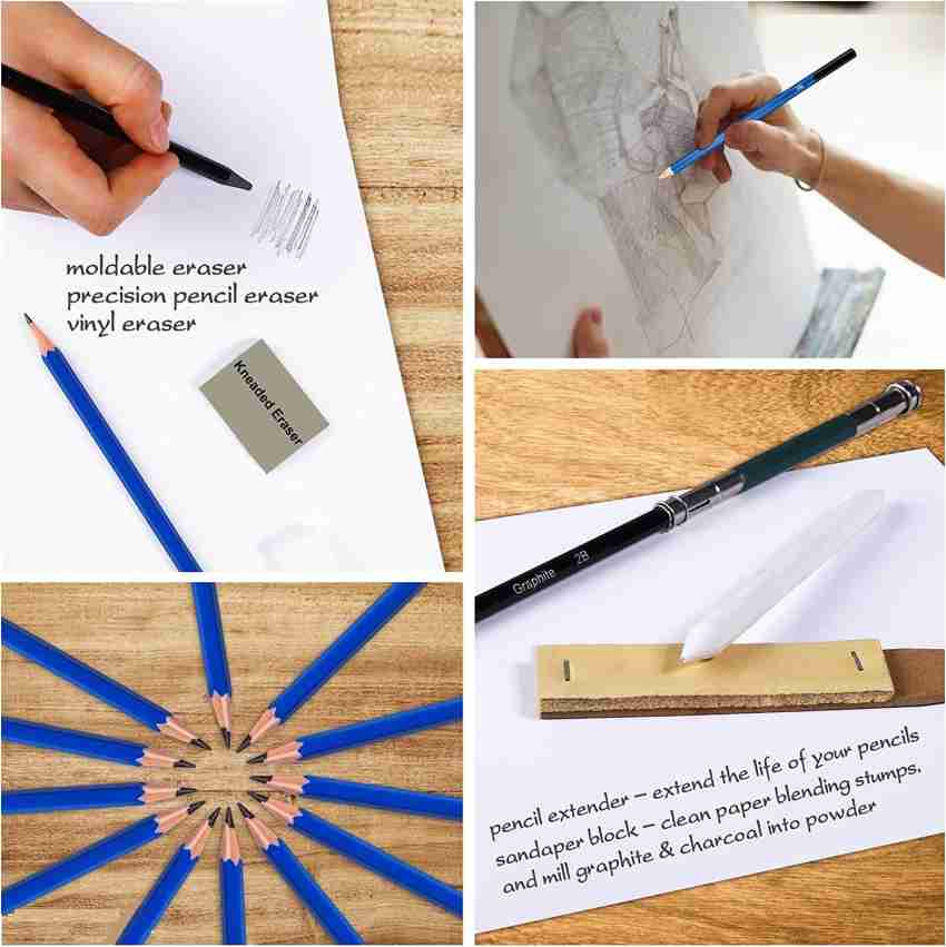 Soucolor Sketch Pencil Set 47 Pieces Drawing Sketching  Pencil Art Drawing Graphite Pencil - Drawing pencils , Shading pencil set ,  Sketching kit