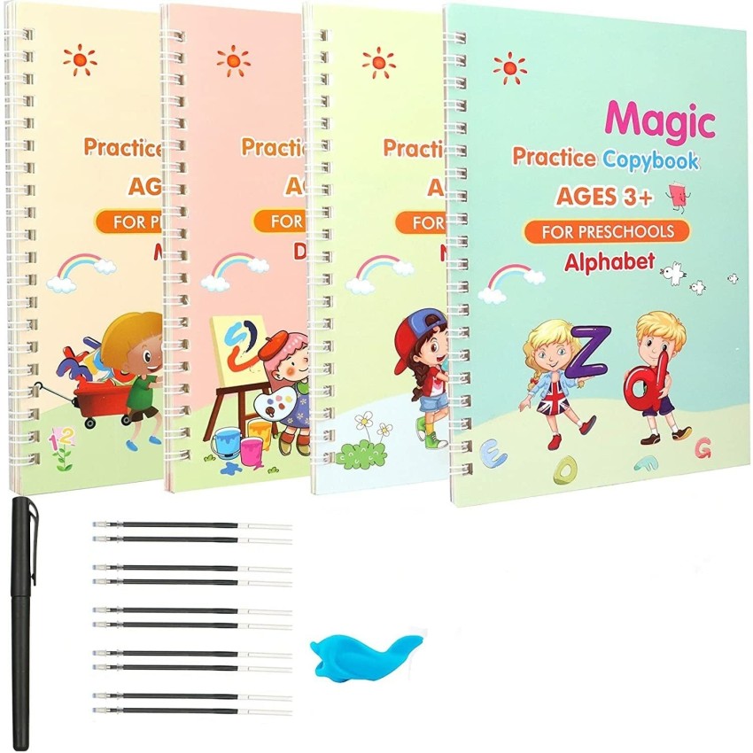 Magic practice book, Magic Book for Kids, Calligraphy Books for Kids,  Practice Copybook for Kids English