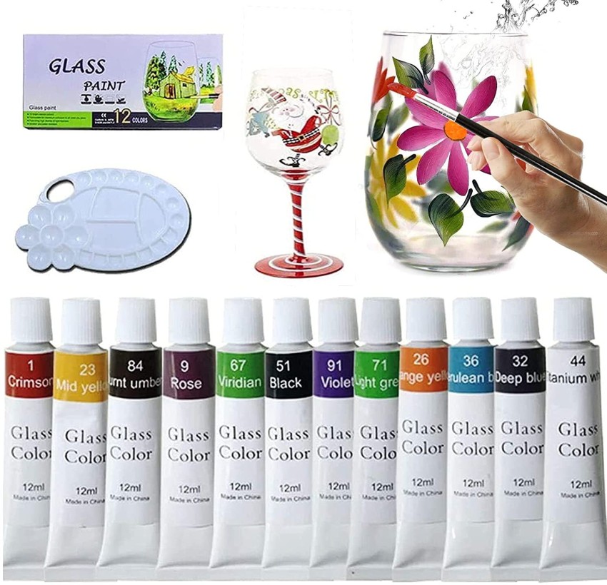 Timbktoo 12 Colors Glass Paint set in tube - glass