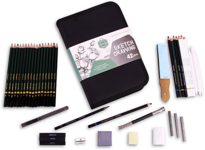 35Pcs Sketch Drawing Pencil Set Carbon Charcoal Graphite Stick Rod