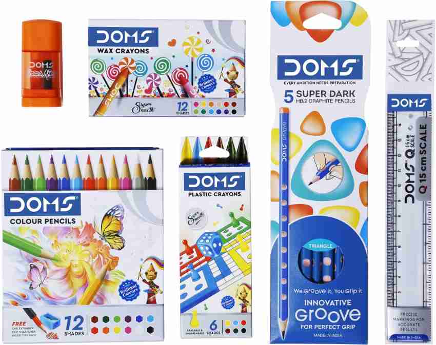 Doms Rs.15/- Kit of Pencil, Scale, Sharpner & Eraser - Box of 20 Such Kits  (Ideal for Gifting)