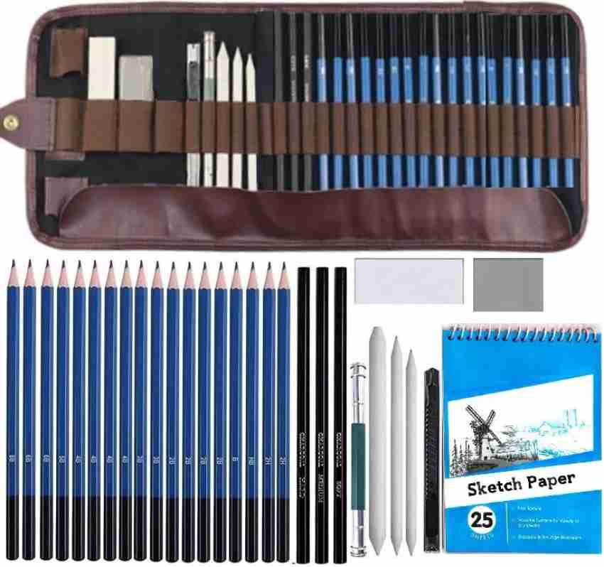 Corslet 12 Pcs Drawing Pencil Set for Artists Sketching Kit Art Tool  Graphite Pencils with Metal