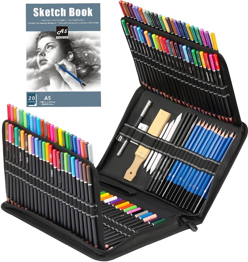 Flipkart.com | Corslet 42 Pc Art Supplies for Artist Sketching Kit Drawing  Pencils for Artists Kit - Drawing Pencils and Sketch Kit