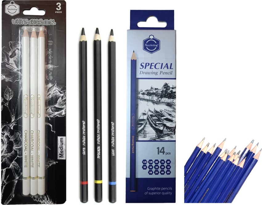 Flipkartcom  ChiggiWiggi 14 Sketch Pencil Set 6 Woodless Graphite Pencil   1 Handle Knife With 5 Blades  Artist Sketching Set