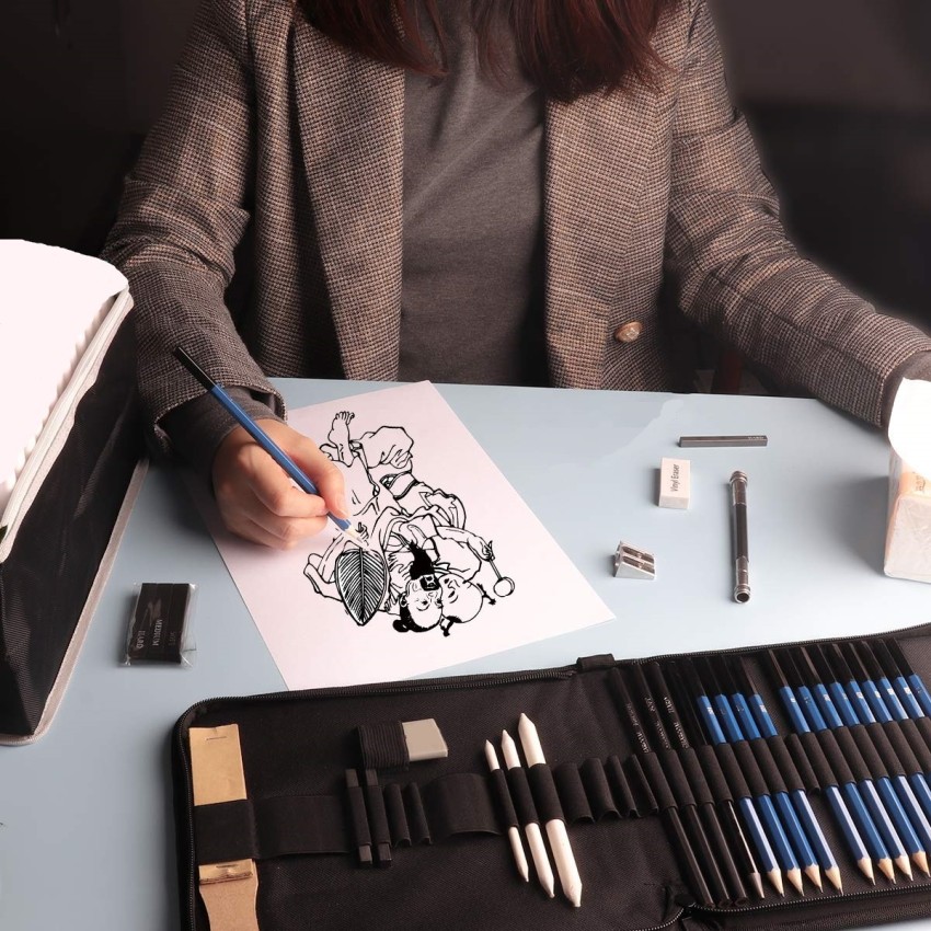 ARTTWALA Sketching Kit 35 Pc Art Sketching Kit Graphite  Charcoal Drawing Pencil Set - ART SET